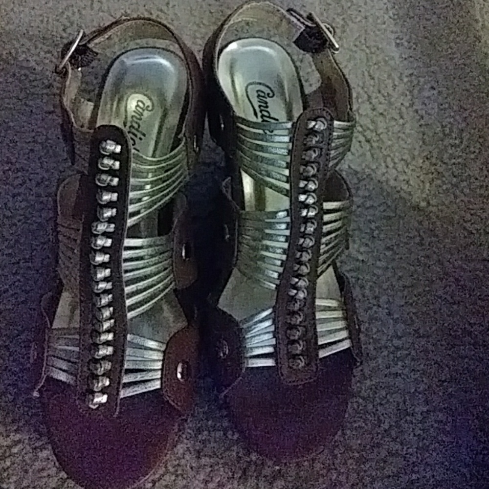 Brown and Gold Sandals